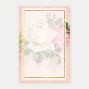 Pink & White Rose Bouquet Post-it Notes