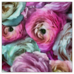 Pink &amp; White Rose &amp; Peony Flowers Fabric