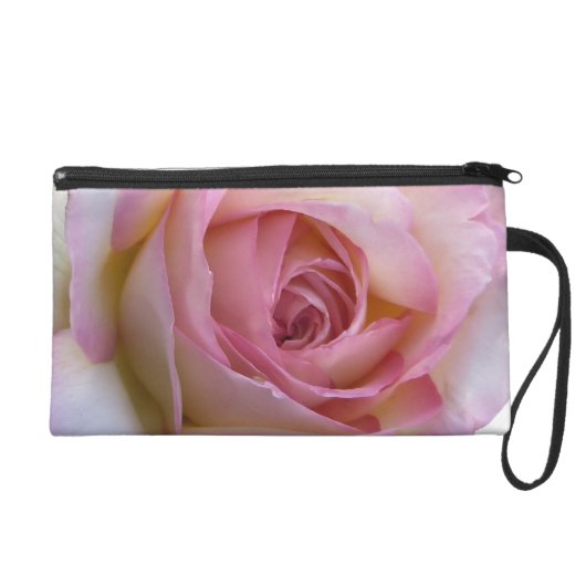 Pink & White Rose Wristlet Purse (Front)