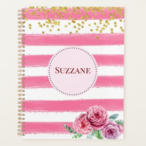 Pink White Salon Beauty Floral  Planner