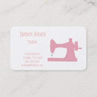Pink & White Sewing Machine Tailor Business Card