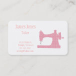 Pink &amp; White Sewing Machine Tailor Business Card at Zazzle