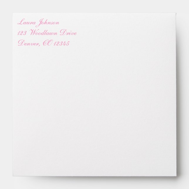 Pink, White, Silver Striped Envelope (Front)