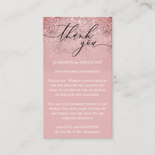 Pink White Simple Elegant Custom Photo Thank You Enclosure Card