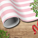 Pink White Simple Horizontal Striped Wrapping Paper<br><div class="desc">Pink and White Simple Horizontal Striped Wrapping Paper</div>