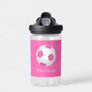 Pink white soccer ball - monogrammed