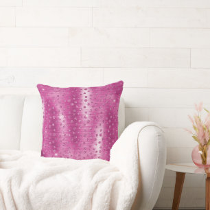 Pink White Sparkle Cheetah Print      Throw Pillow