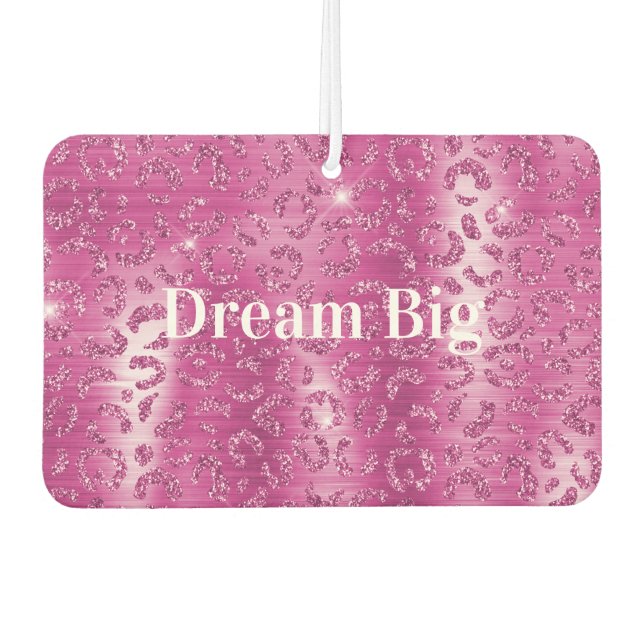 Pink White Sparkle Leopard Print      Air Freshener (Front)