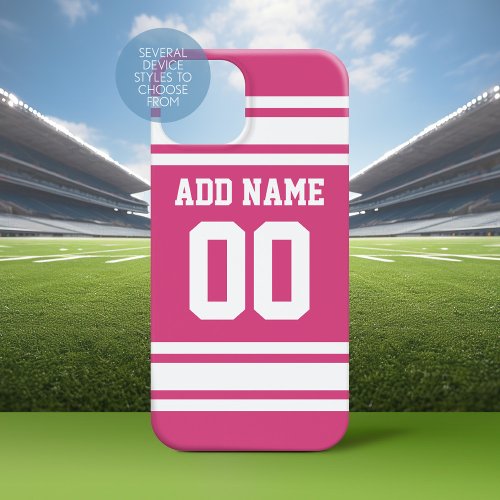 Pink White Sports Jersey with Name and Number Case_Mate Samsung Galaxy S8 Case