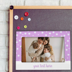 Pink White Star Pattern Girly Magnetic Frame at Zazzle