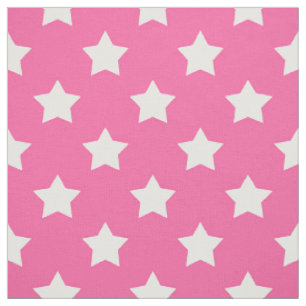 Pink White Stars Pattern Decorative Textile Fabric