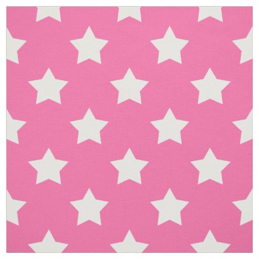 Pink White Stars Pattern Decorative Textile Fabric