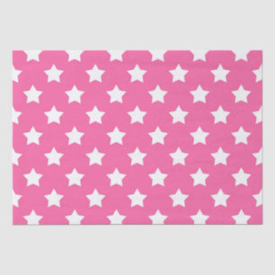 Pink White Stars Pattern Decorative Tissue Paper