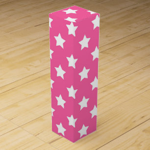 Pink White Stars Pattern Decorative Wine Box