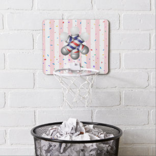 Pink & White Stripe Basketball Hoop for kids