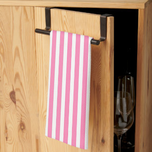 Pink White Stripe Chef  Kitchen Towel