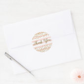 Pink White Stripe Gold Confetti Party Thank You Classic Round Sticker (Envelope)