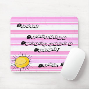 Pink White Stripe Happy Sun  Mouse Pad! Mouse Pad
