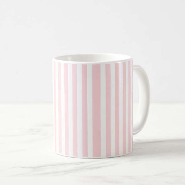 Pink & White Stripe Mug (Front Right)