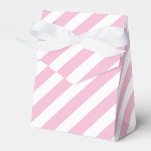 Pink  White Striped Birthday Party Favor Boxes