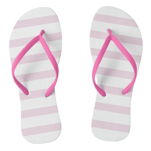 Pink White Striped elegant Pair of Flip Flops