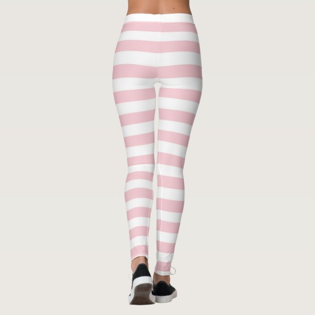 Pink White Striped Leggings Zazzle