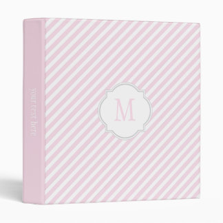 Pink & White Striped Pattern Binder