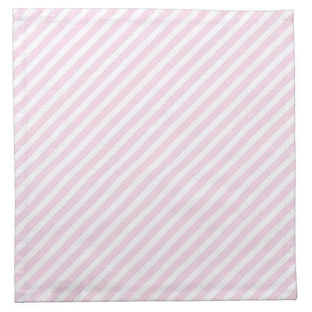 Pink & White Striped Pattern Cloth Napkin (Front)