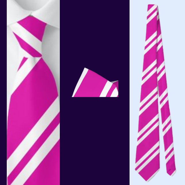 Pink White Striped Pattern          Neck Tie (Creator Uploaded)