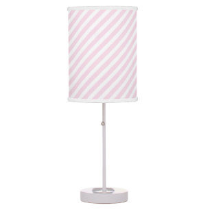 Pink & White Striped Pattern Table Lamp