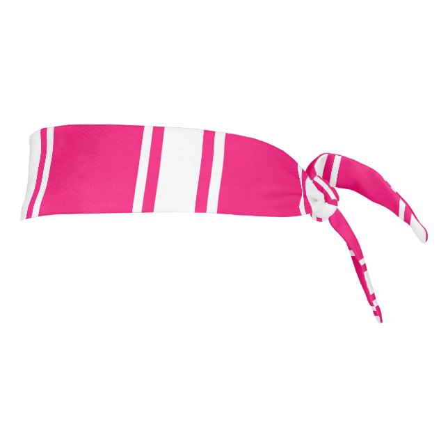 Pink White Striped Tie Headband Custom Color (Rotate 90)