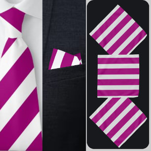 Pink White Striped Wedding Pocket Square Bandana