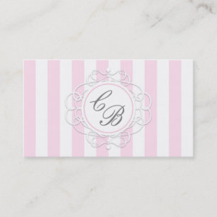 Pink & White Stripes Chic Boutique Business Card