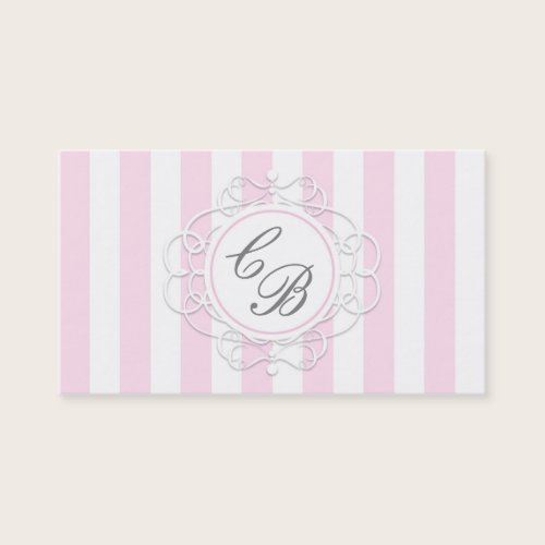 Pink & White Stripes Chic Boutique Business Card