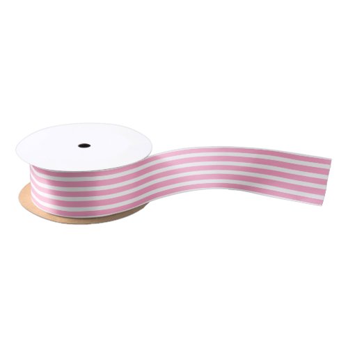 Pink White Stripes Christmas Birthday Gift Wrap Satin Ribbon