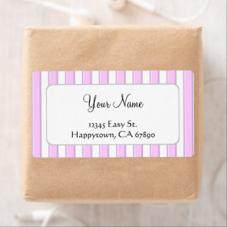 Pink White Stripes Custom Template Large Shipping Label