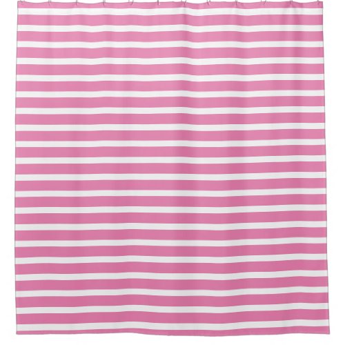 Pink White Stripes Lines Patterns Girly Elegant Shower Curtain