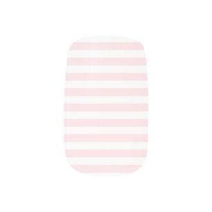 Pink & White Stripes Minx Nail Art