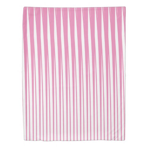 Pink White Stripes Pattern Ombre Modern Cute Girly Duvet Cover