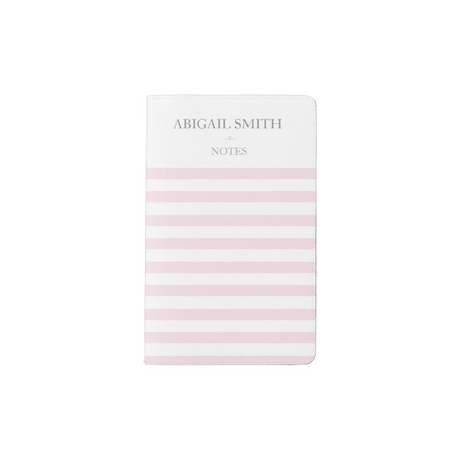 Pink & white stripes Personalized Notebook