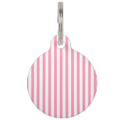 Pink & white stripes | Personalized Pet Tag (Back)