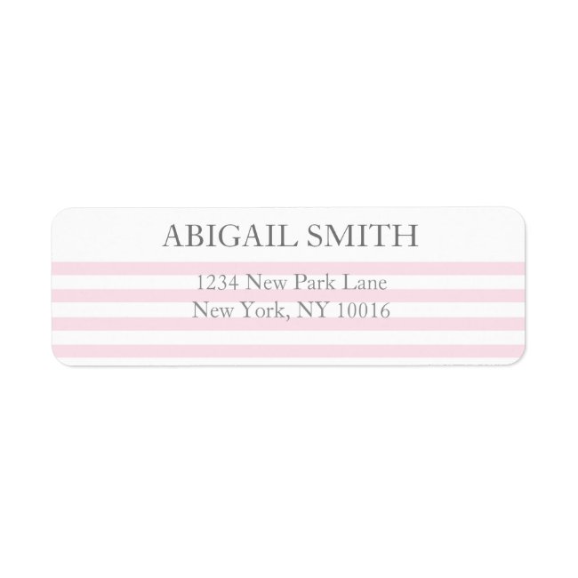 Pink & white stripes - Return Address Labels