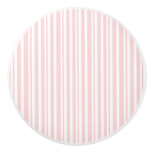 Pink  White Stripes Striped Bedroom Dresser Ceramic Knob