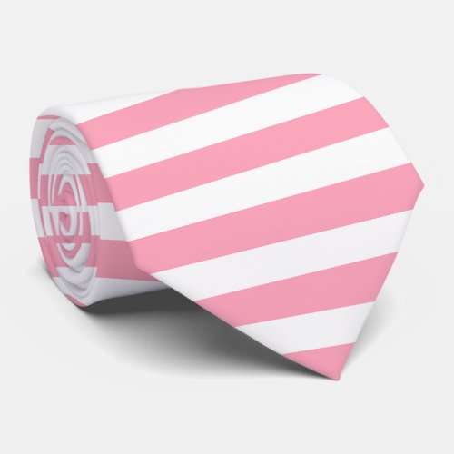 Pink  white stripes with nautical anchor Neck Tie