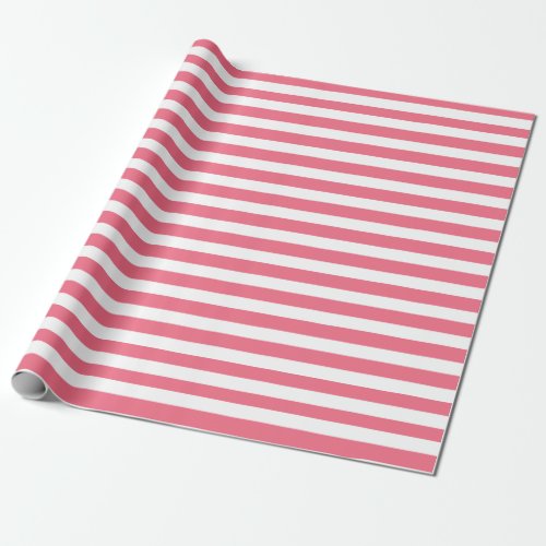 Pink  White Stripes Wrapping Paper