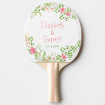 Pink White Summer Florals Wedding Ping Pong Paddle at Zazzle