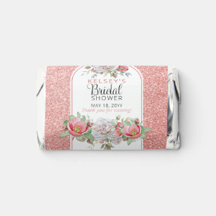 Pink   White Sweet Floral Blooms Bridal Shower  Hershey's Miniatures