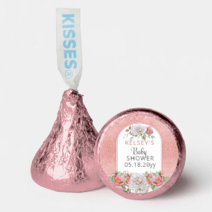 Pink White Sweet Floral Blooms Girl Baby Shower Hershey®'s Kisses®