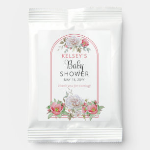 Pink White Sweet Floral Blooms Girl Baby Shower Lemonade Drink Mix