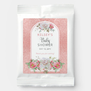 Pink   White Sweet Floral Blooms Girl Baby Shower Lemonade Drink Mix